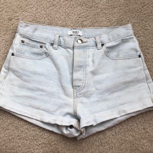light blue jean shorts